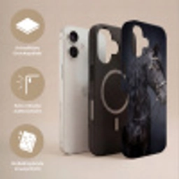 Portret - Paard - Donker Toughcase MagSafe Apple iPhone 17 klein -USP_Lagen_DE