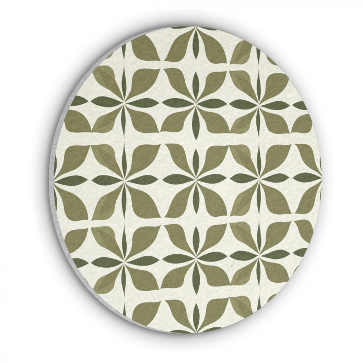 Botanisch - Retro - Groen Akoestische PET Vilt - Rond klein 838 -3d
