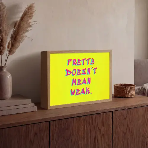 Quote - Minimalistisch - Kleurrijk Light Box met batterij (Wandlamp) middel -sfeer2