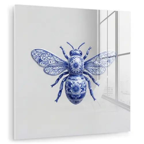 Bij - Modern - Delfts - Blauw plexiglas 5mm klein -zzzproduct_nieuw