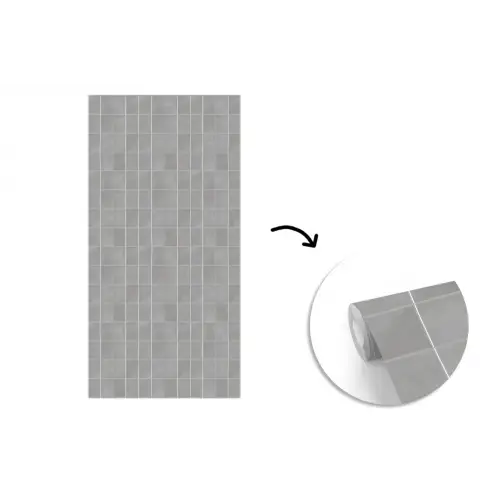 Mat - Wand - Tegels - Grijs fotobehang vinyl groot 64 -3d