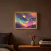 Sterren - Bergen - Kleurrijk Light Box met batterij (Wandlamp) middel -sfeer4