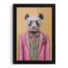 Panda - Pak - Zonnebril - Blauw fotolijst zwart zonder passe partout klein -3d