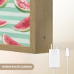 Watermeloen - Strepen - Groen Light Box met batterij (Wandlamp) middel 907 -USP_websiteoplaadbaarDE