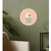 Bakje - Ijs - Aardbei - Roze Wandcirkel behangsticker klein -sfeer2