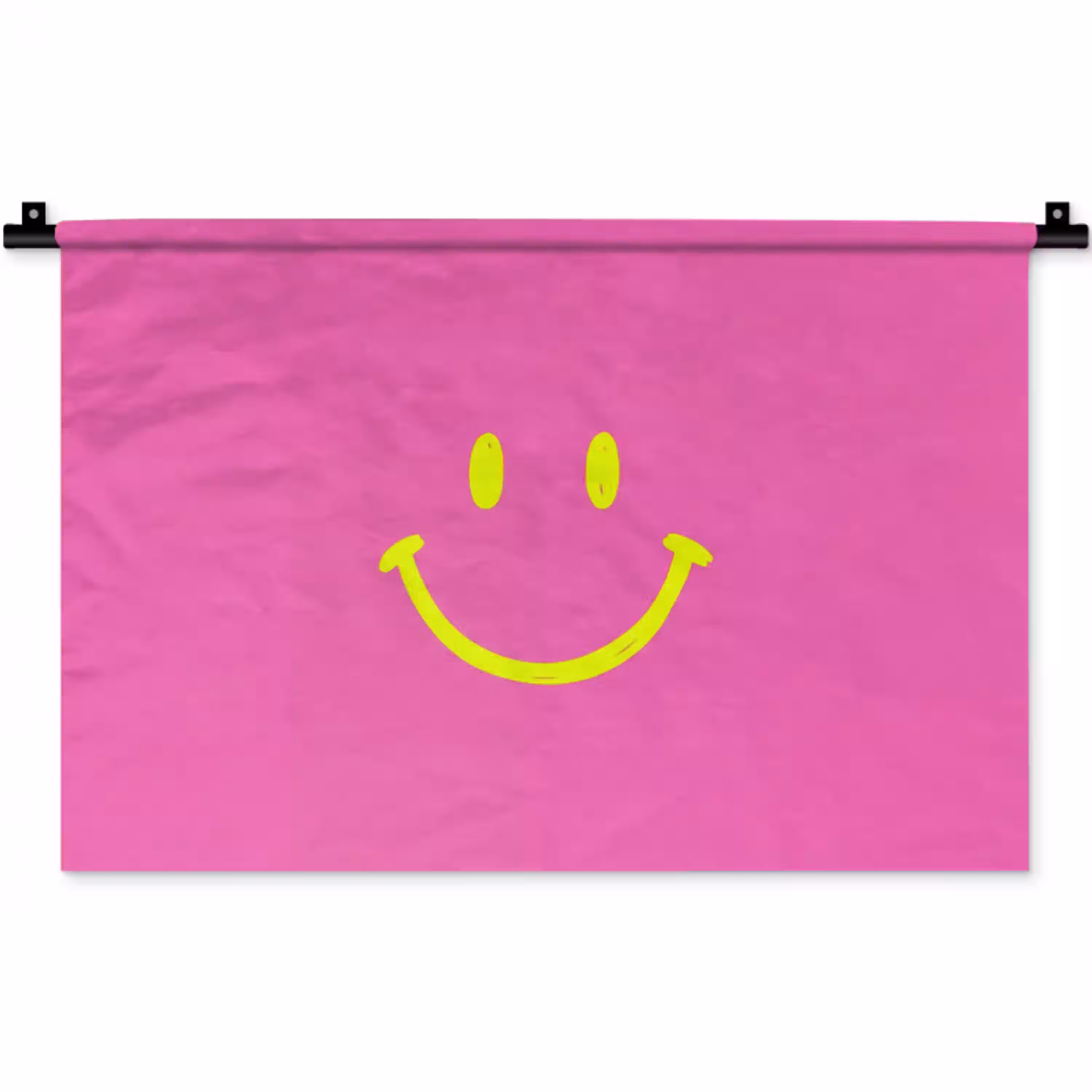 Smiley - Vrolijk - Roze Wandkleed katoen klein -zz3d