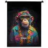 Chimpansee met Hawaii blouse Wandkleed katoen klein -zz3d