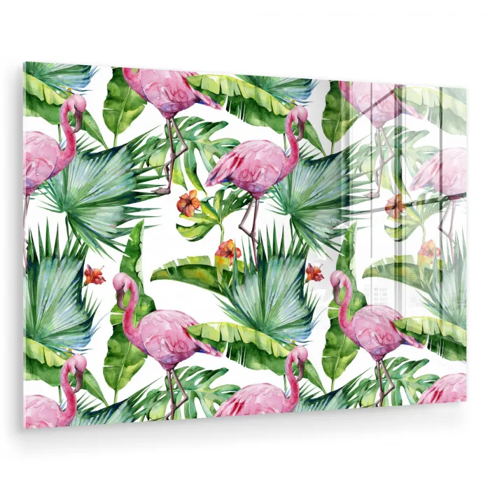 Bladeren - Flamingo - Bloemen - Jungle plexiglas 5mm klein -zzzproduct_nieuw