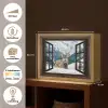 Hert - Landschap - Winter - Natuur - Dieren - Doorkijk - Bergen Light Box met batterij (Wandlamp) middel -USP_websiteoverzichtNL