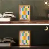 Stroken - Blauw - Patroon - Abstract Light Box met kabel (Tafellamp) klein -sfeer3