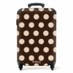 Stippen patroon in verschillende tinten bruin NBS - Handbagage koffer - Unisex middel -productfoto_recht