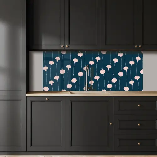 Bloemen - Pioenroos - Patronen - Pastel keuken achterwand 2 middel 871 -sfeer1