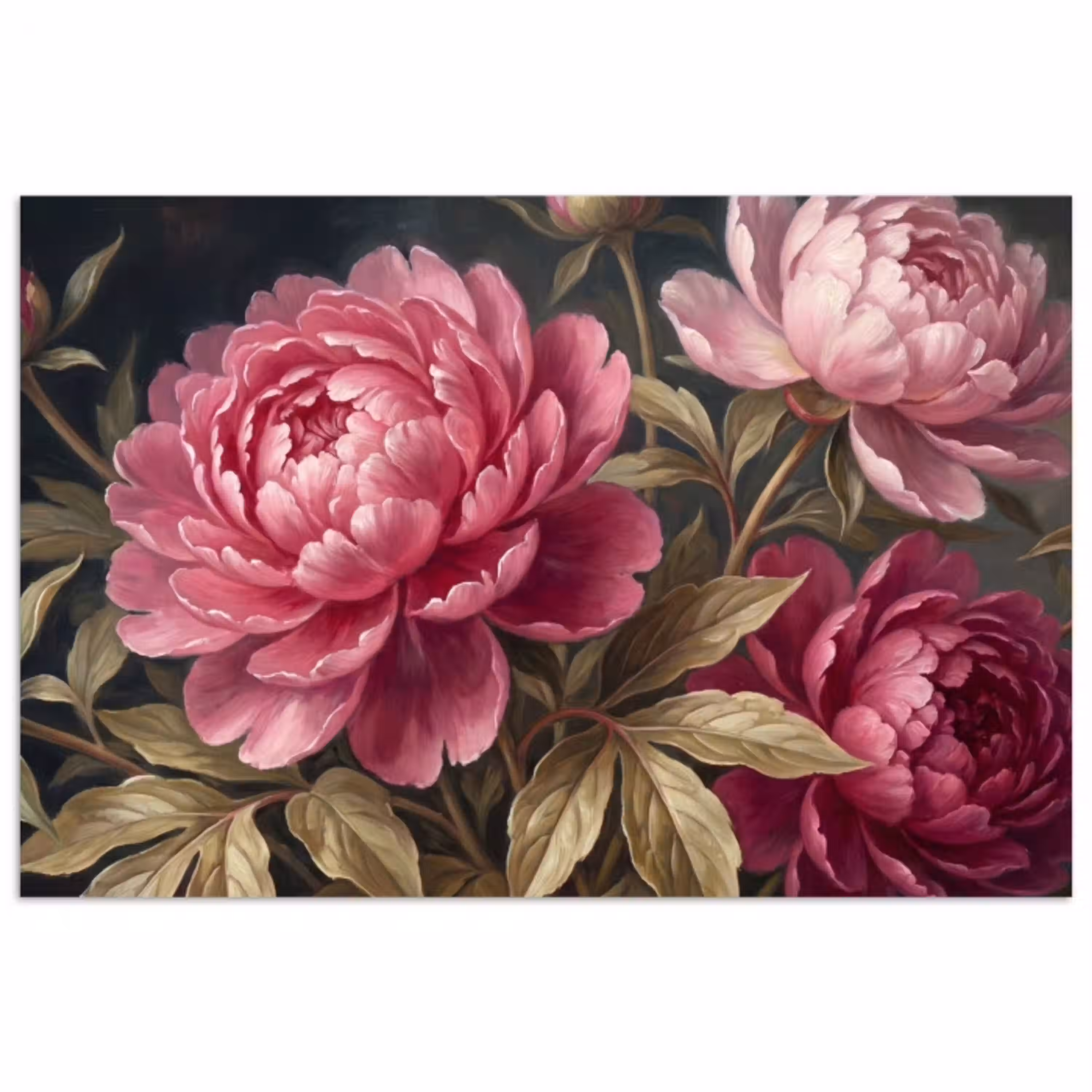 Bloemen - Roze - Klassiek - Natuur poster papier klein -3d