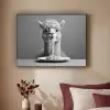 Alpaca - Pasta - Zwart - Wit - Grappig - Dieren Textielframe zwart klein -sfeer1