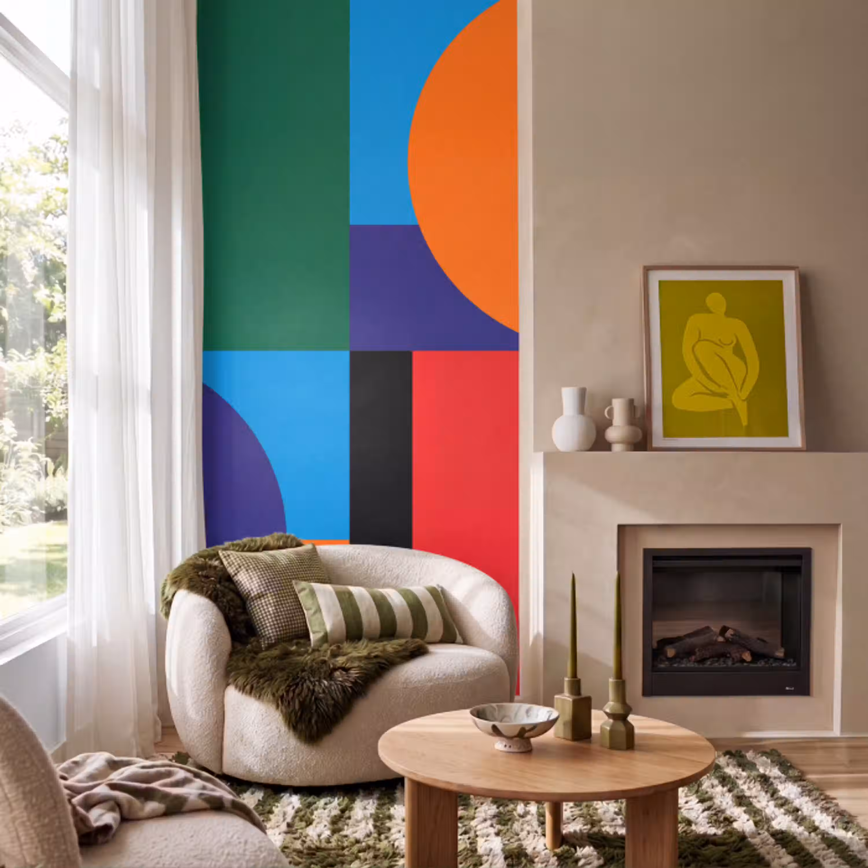 Geometrisch - Abstract - Vormen - Kleurrijk - Modern Behang Vlies klein -sfeer2