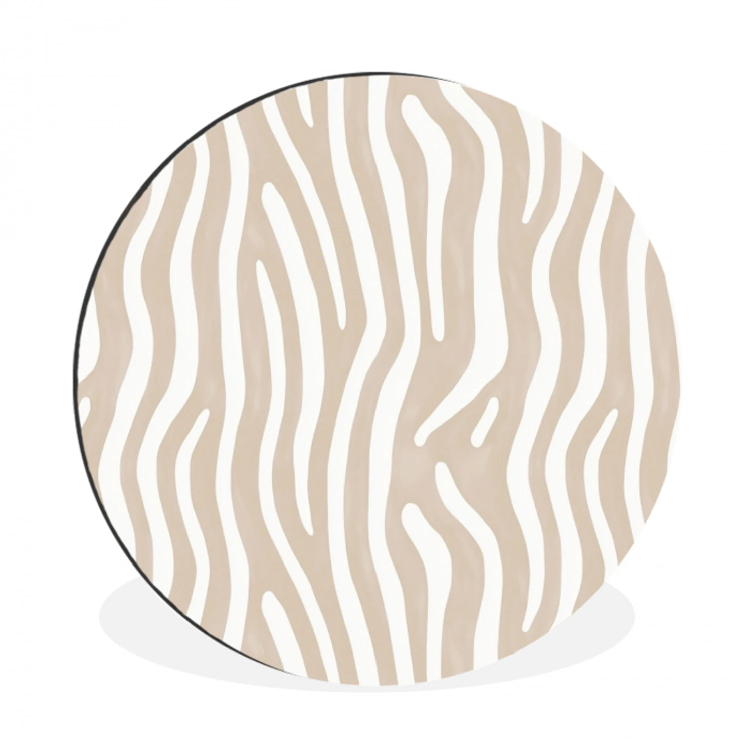 Abstract - Zebra - Beige Wandcirkel aluminium klein 190 -3d