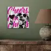 Cheers - Hond - Roze - Wijn aluminium wit klein -sfeer2