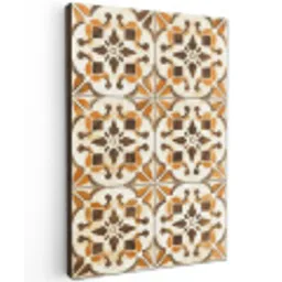 Vintage - Spaans - Decoratie - Keramiek Tuinposter op houten frame 2 cm dik middel -3d
