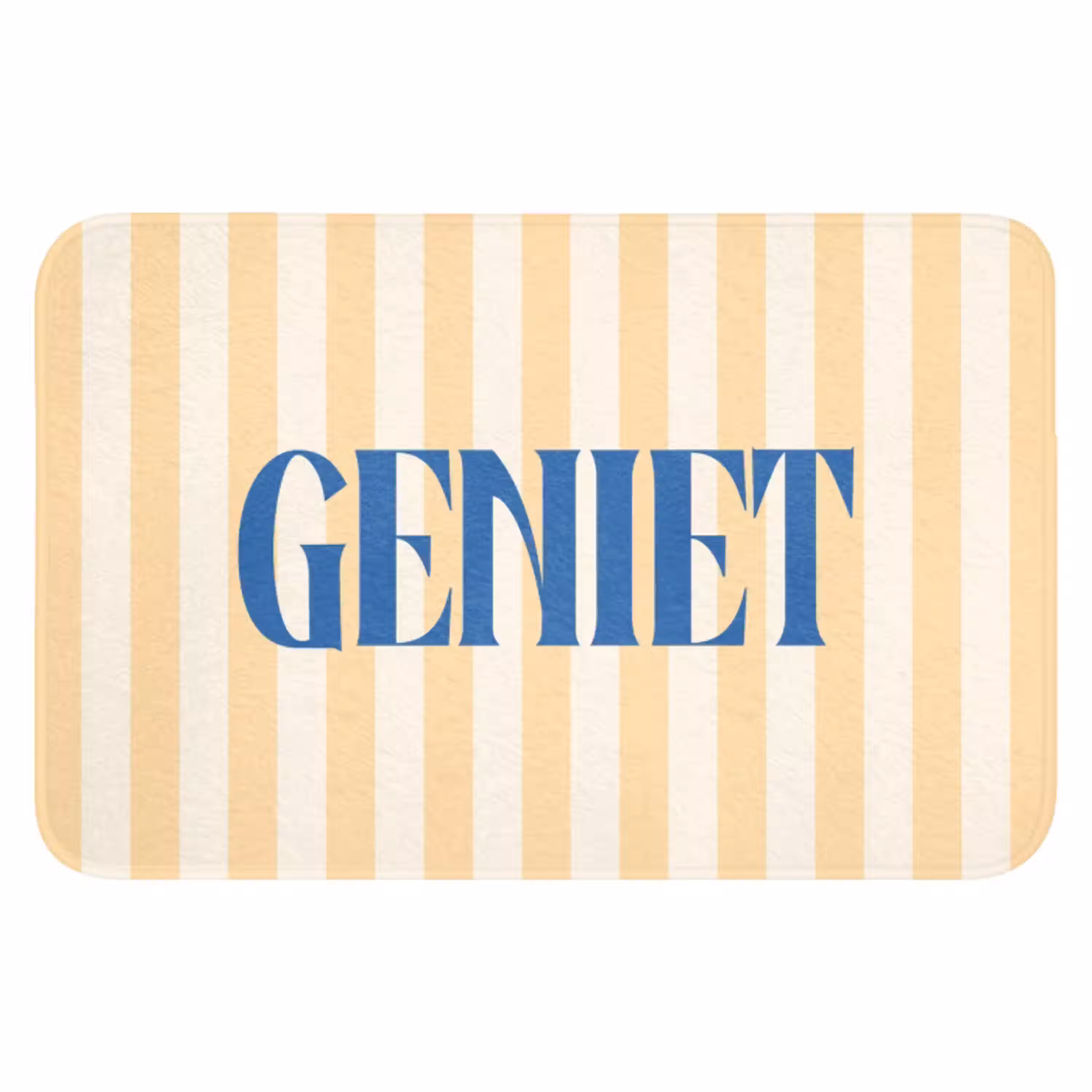 Blauw - Geel - Strepen - Geniet WCmat klein -3d