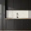 Bladeren - Beige - Monstera - Palm keuken achterwand 2 middel -sfeer1