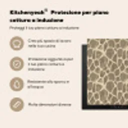 Giraf - Patroon - Beige - Bruin Inductie beschermer vinyl 3mm middel 274 -zzzsfeer2_ITA