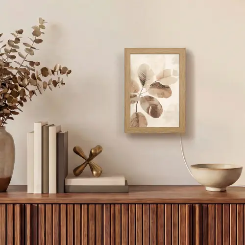 Gedroogde plant - Natuur - Bruin - Planten Light Box met kabel (Tafellamp) klein -sfeer2