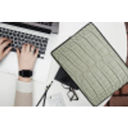 Krokodillenleer - Schubben - Groen laptophoes neopreen klein -bureau