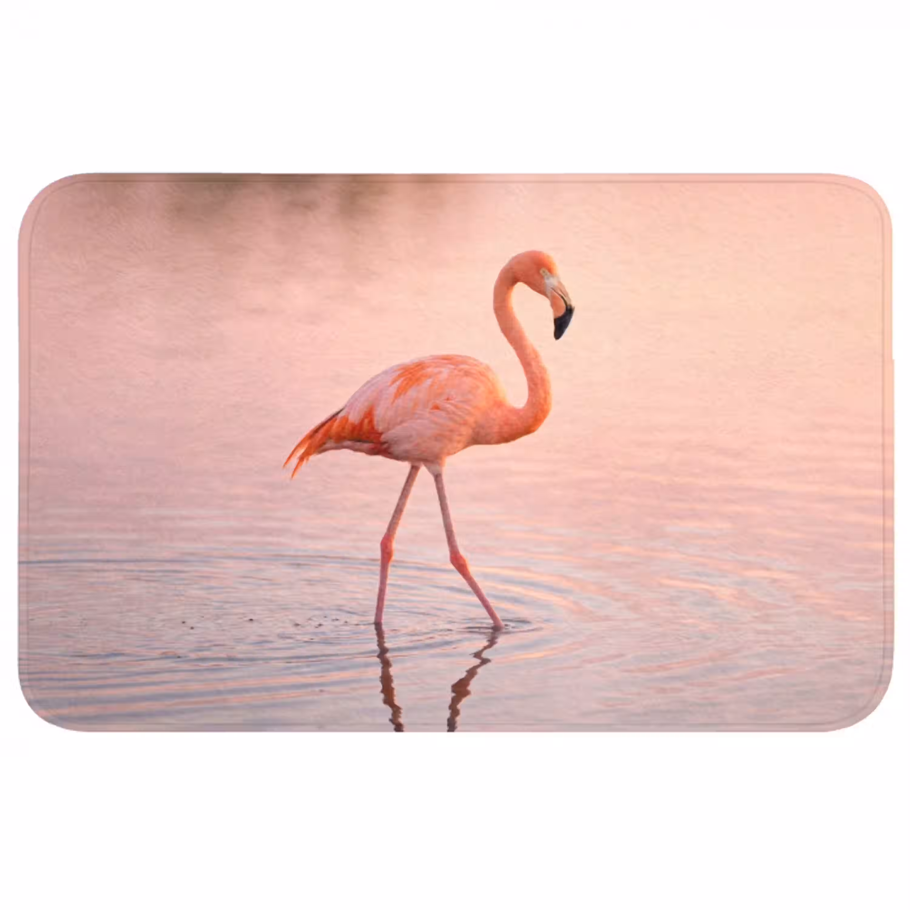 Flamingo - Water - Roze Badmat middel -3d