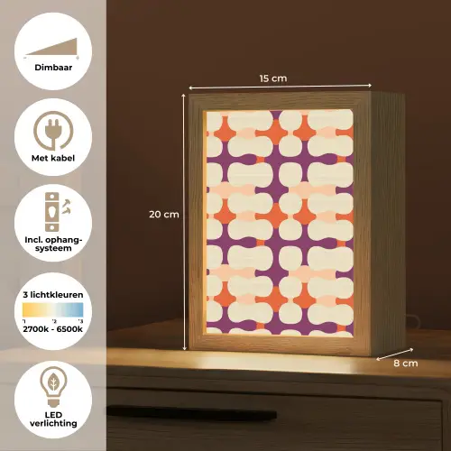 Modern - Patroon - Kleurrijk Light Box met kabel (Tafellamp) klein 925 -USP_NL