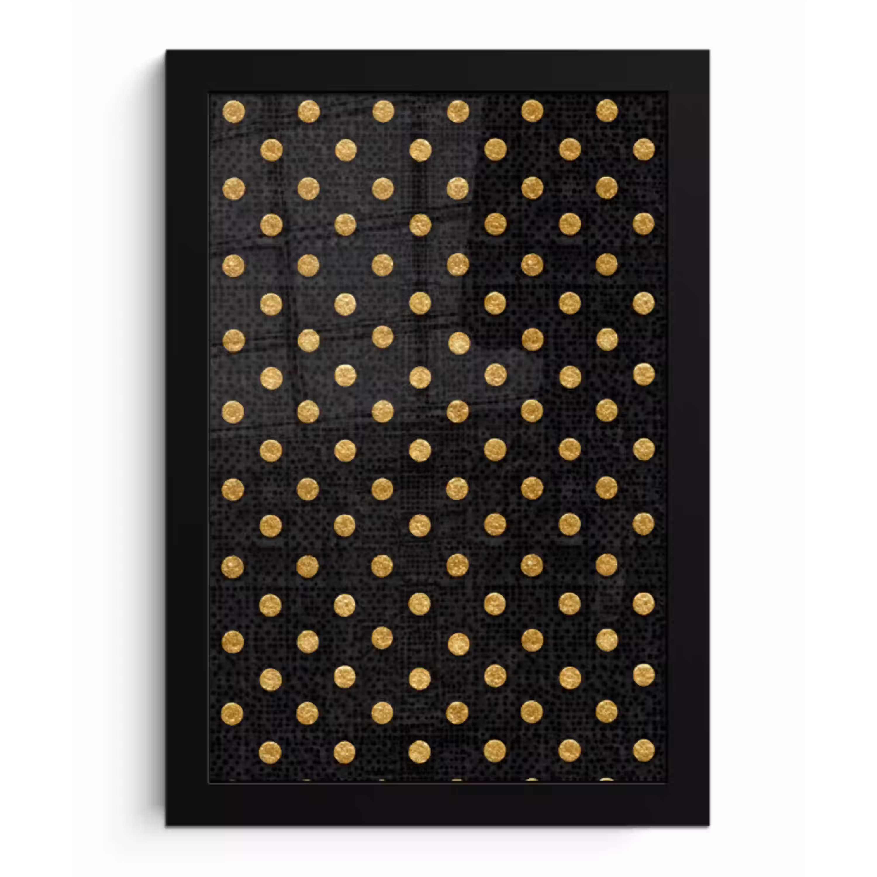 Polka Dot - Stippen - Goud - Zwart fotolijst zwart zonder passe partout klein 224 -3d