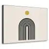 Minimalistisch - Zwarte boog - Gouden cirkel Textielframe zwart klein -3d