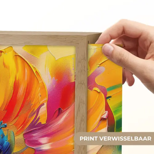 Bloem - Verflook - Modern - Abstract - Kleuren Light Box met batterij (Wandlamp) middel -USP_websiteprintNL