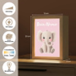 Olifant - Baby - Roze - Cartoon Light Box met kabel (Kinderlampje) klein -USP_websiteoverzichtDE