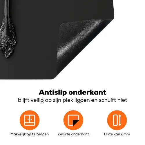 Bestek - Zwart Inductie beschermer vinyl 3mm klein -zzzzzzz-td-onderkant