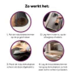 Schermbloem - Droogbloem - Winter - Beige - Minimalistisch Inductie beschermer vinyl 3mm klein -zzzzzzz-cc-werking