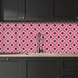 Patroon - Bloemblaadjes - Roze - Blauw keuken achterwand 2 middel 871 -sfeer1