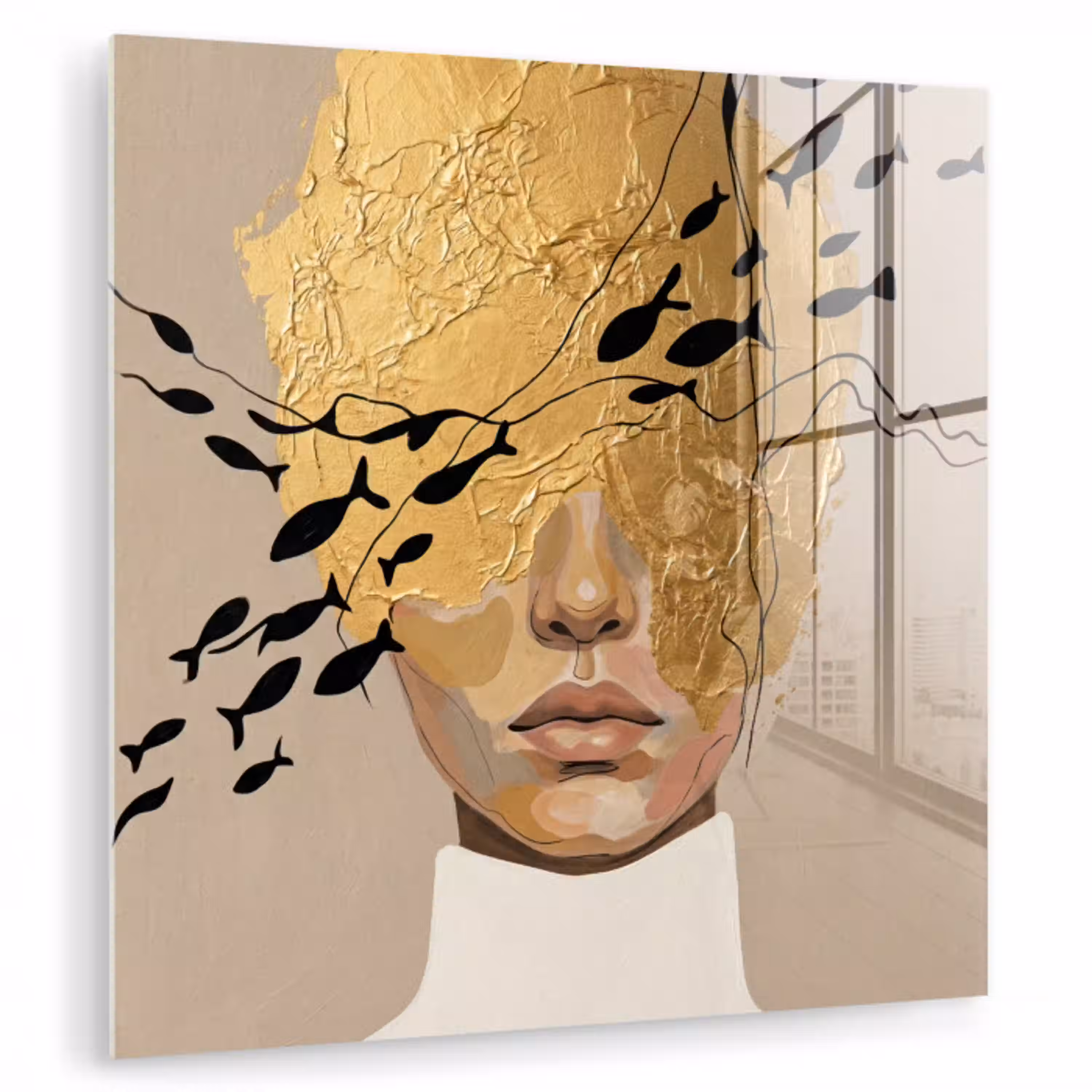 Modern - Vrouw - Goud plexiglas 5mm klein -zzzproduct_nieuw