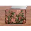 Kolibries - Bloemen - Groen - Roze laptophoes neopreen klein -tafel