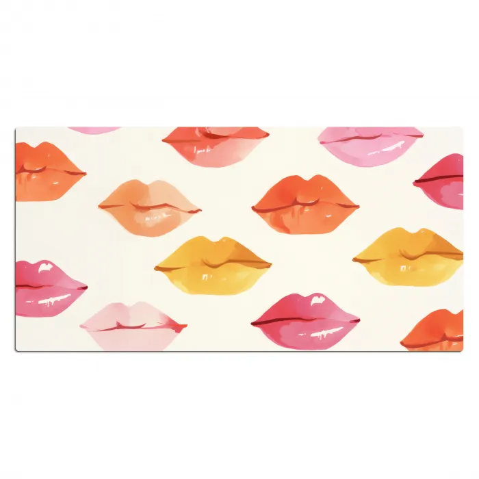 Lippen - Kleurrijk - Glanzend Muismat XXL klein -3d_leeg