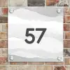 Aquarel - Grijs - Traditioneel Naambord Vierkant klein -sfeer2