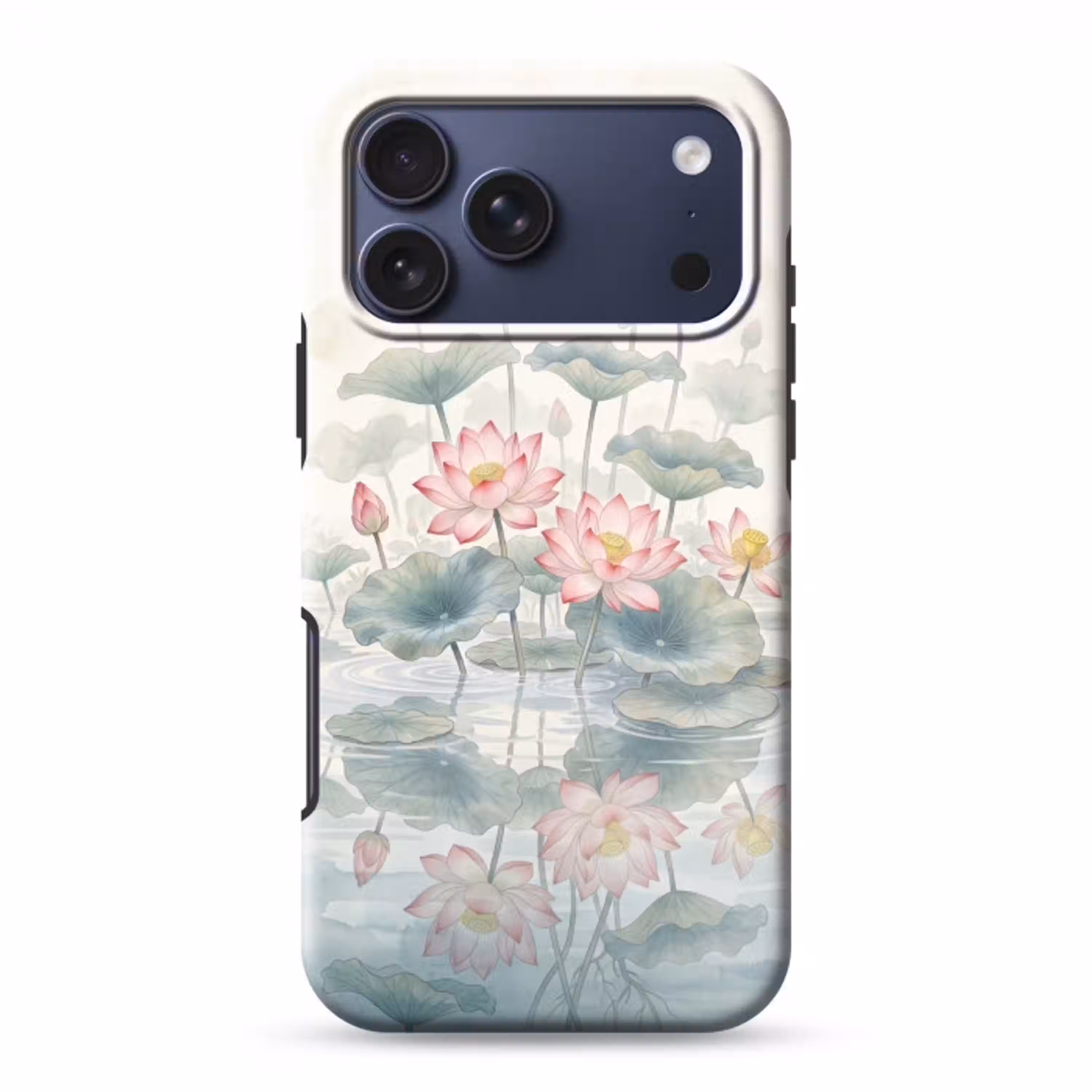 Aquarel - Lotusbloemen - Kleurrijk Toughcase MagSafe Apple iPhone 17 Pro Max klein -3d