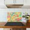 Geel - Roze - Blauw - Retro keuken achterwand spatscherm klein -sfeer2