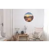Strand - Zee - Duin - Zonsondergang - Landschap Wandcirkel aluminium klein -woonkamer