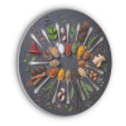 Kruiden - Lepels - Culinair - Kleurrijk - Sfeervol Akoestische PET Vilt - Rond klein -3d