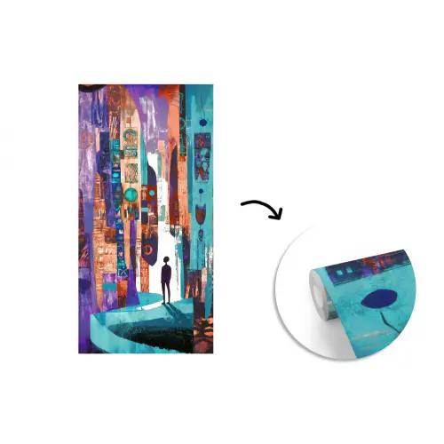 Abstract - Figuren - Kleurrijk fotobehang vinyl groot -3d