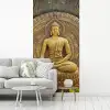 Goud - Boeddha beeld - Spiritueel - Meditatie fotobehang vinyl groot -woonkamer