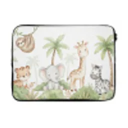Dieren - Jungle - Pastel laptophoes neopreen klein -3d