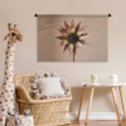 Droogbloem - Protea - Vintage - Beige - Rustiek Wandkleed katoen middel -wsfeer5_kind