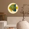 Felgeel - Vis - Strepen - Vinnen Wandcirkel behangsticker klein -sfeer1
