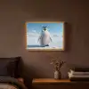 Pinguïn - Sneeuw - Landschap - Wit Light Box met batterij (Wandlamp) middel -sfeer4